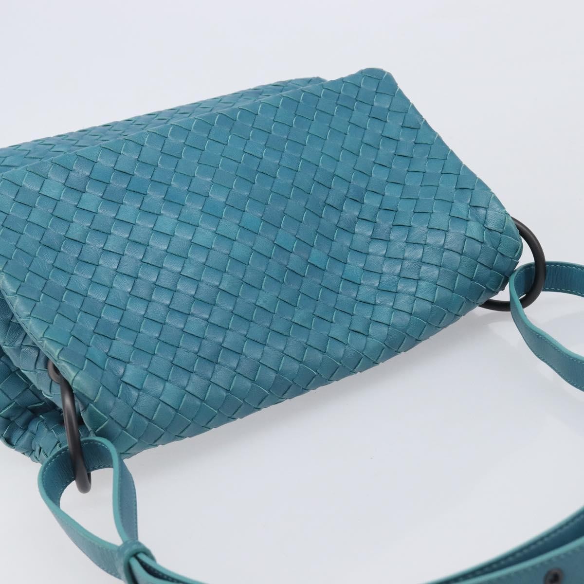 Bottega Veneta Adjustable Flap Intrecciato Nappa, Blue, Leather, Shoulder Bag