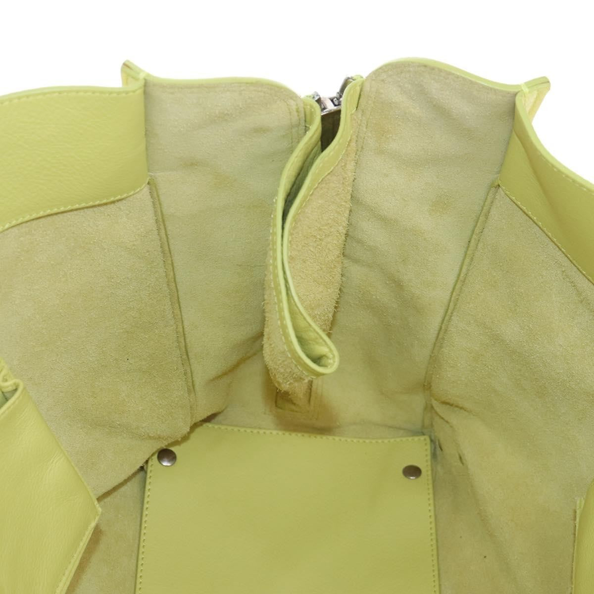 Balenciaga Papier A4 Zip Around Classic Studs Leather, Yellow, Leather, Handbag