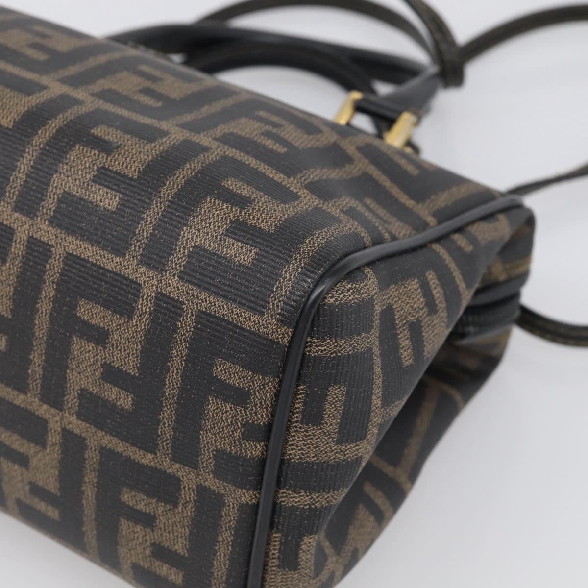 Fendi Convertible Boston Zucca Canvas, Brown, Canvas, Handbag