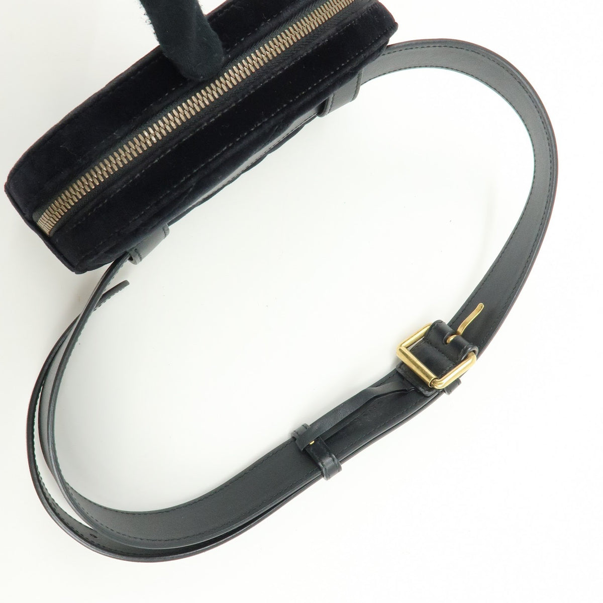 Gucci GG Marmont Belt Embellished Matelasse Velvet, Black, Velvet, Handbag