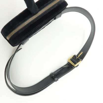 Gucci GG Marmont Belt Embellished Matelasse Velvet, Black, Velvet, Handbag