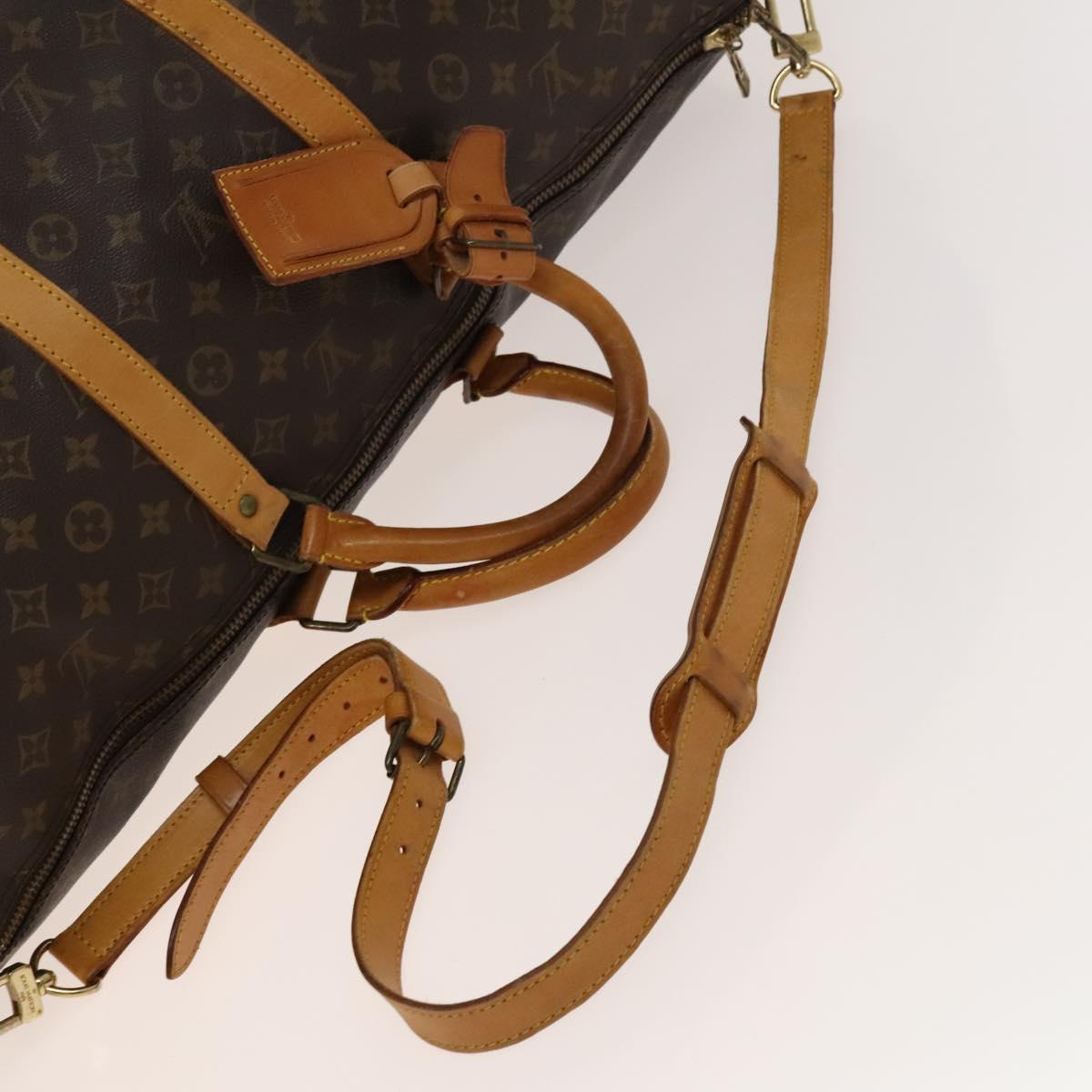 Louis Vuitton Keepall Bandouliere Bag Monogram Canvas, BROWN, CANVAS, Travel bag
