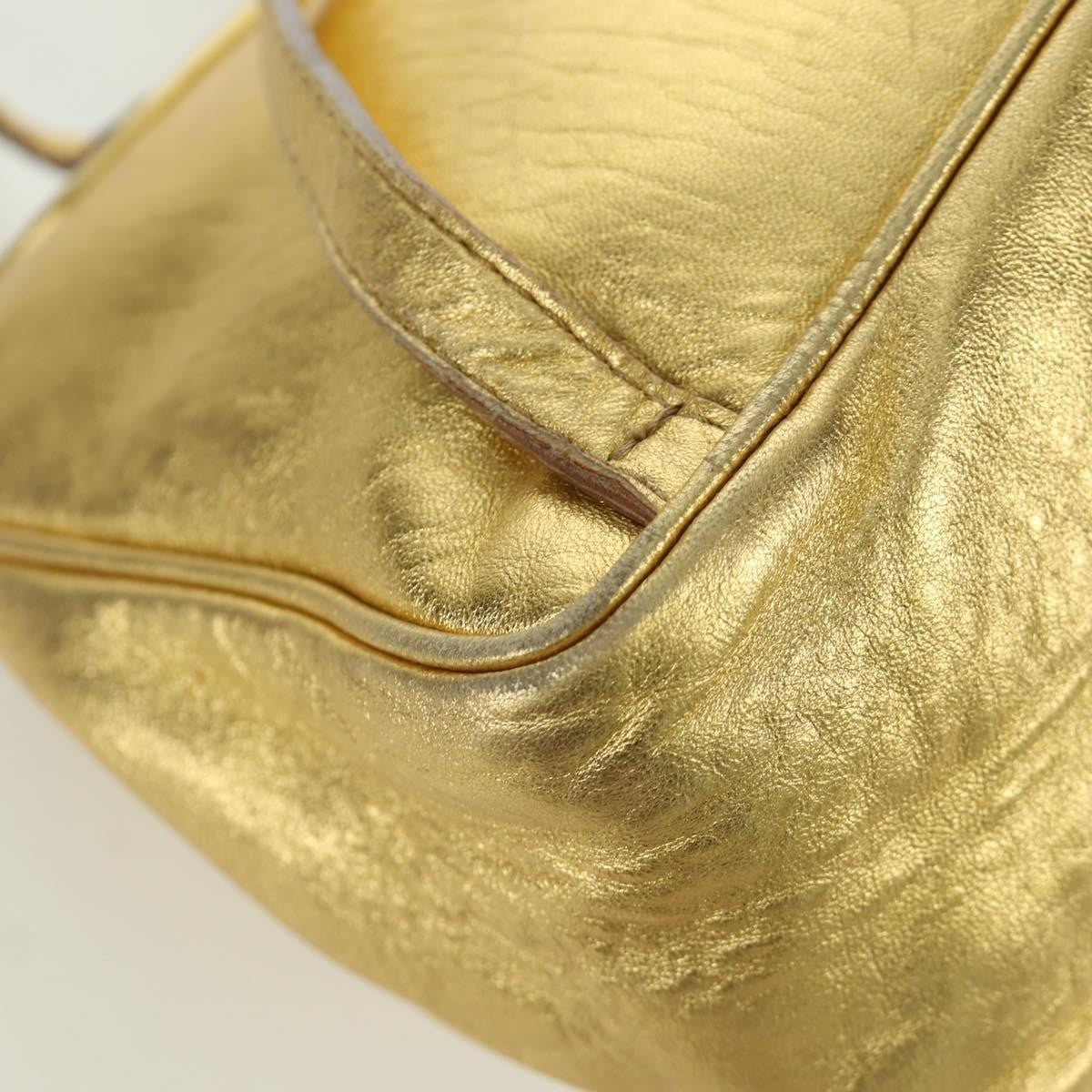 Bottega Veneta Backpack Leather with Intrecciato, Gold, Leather, Backpack