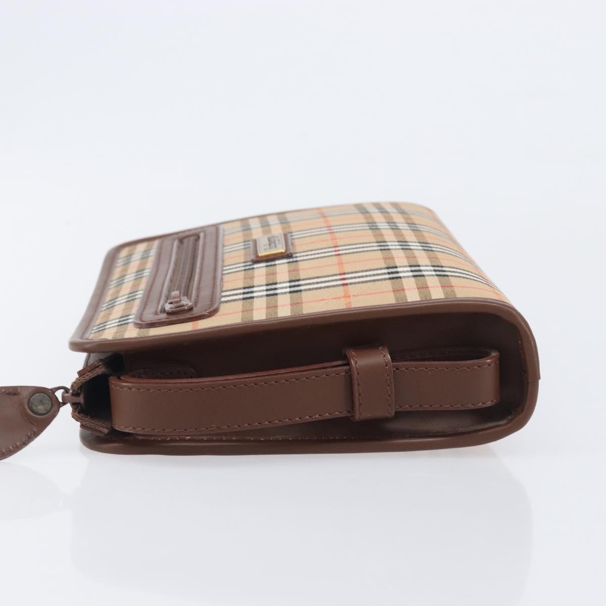 Burberry Nova check Pochette Canvas, Beige, Canvas, Clutch