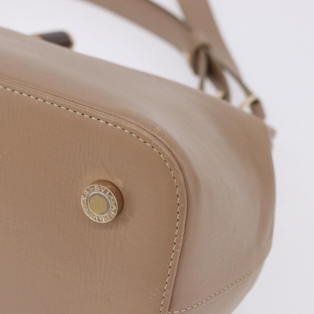 Bvlgari Isabella Rossellini Leather, Beige, Leather, Handbag