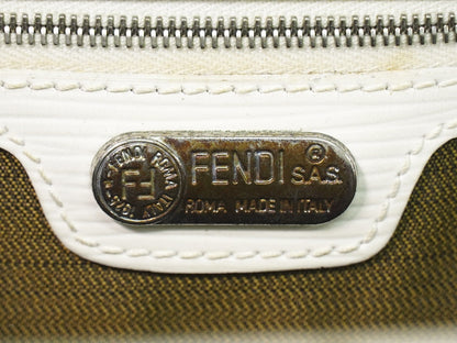 Fendi Vintage Handbag Leather, White, Leather, Handbag