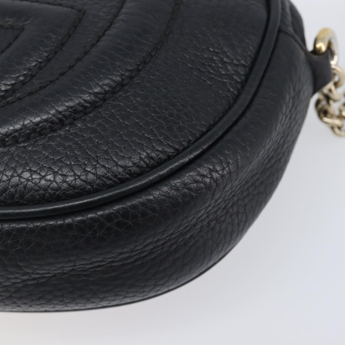 Gucci Soho Chain Leather, Black, Leather, Handbag