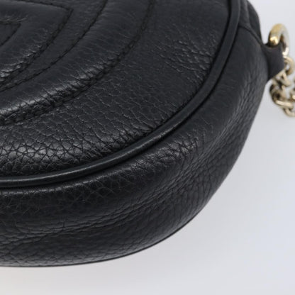 Gucci Soho Chain Leather, Black, Leather, Handbag