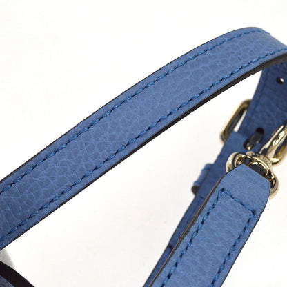 Gucci Interlocking Top Handle Leather, Blue, Leather, Handbag