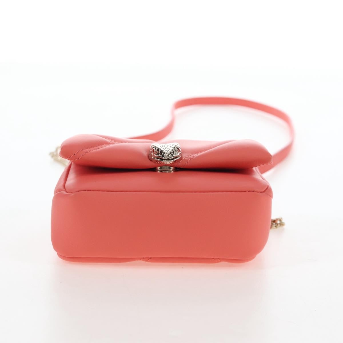 Bvlgari Serpenti Cabochon Diagonal Quilted Leather, Pink, Leather, Shoulder Bag