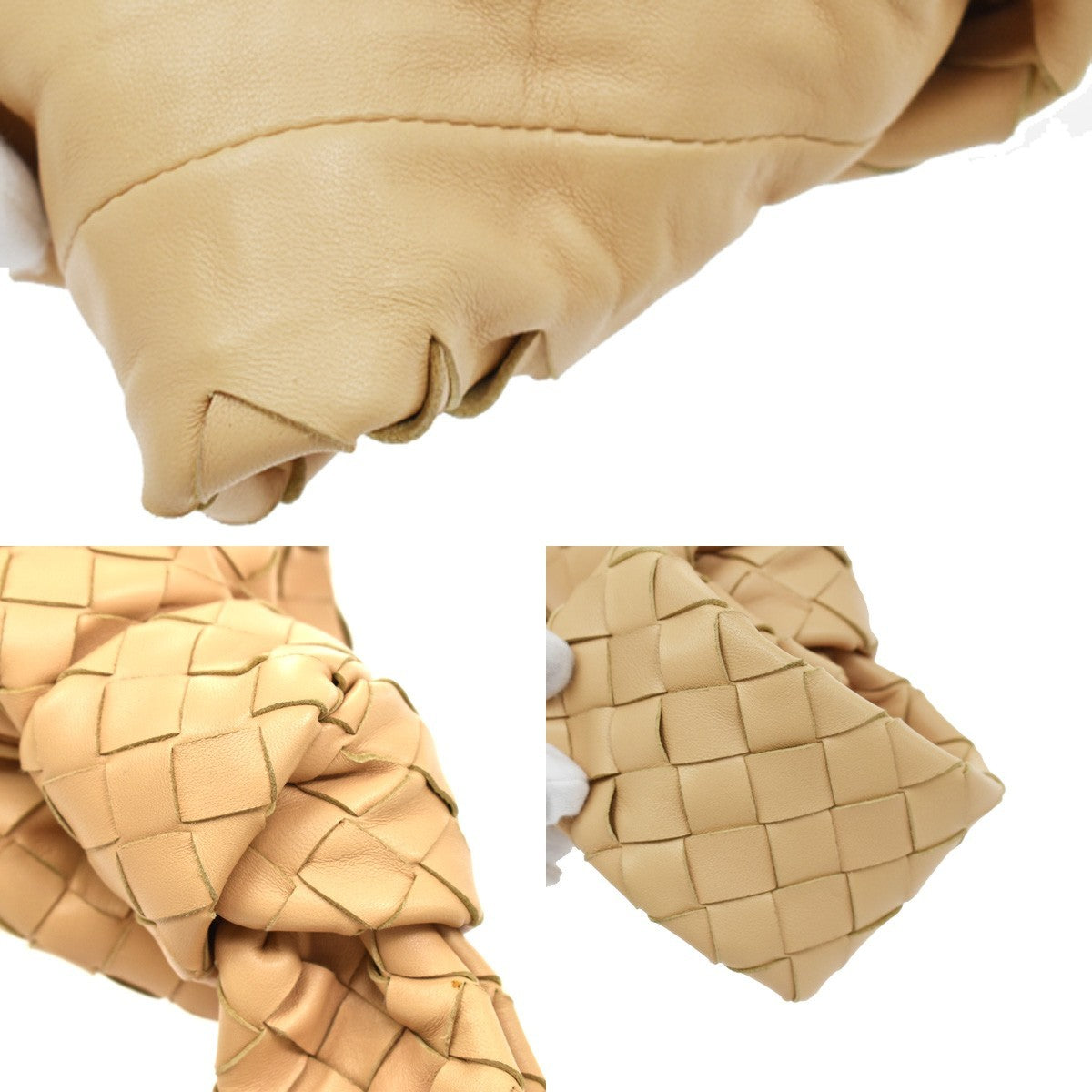 Bottega Veneta BV Twist Intrecciato Nappa, Beige, Leather, Handbag