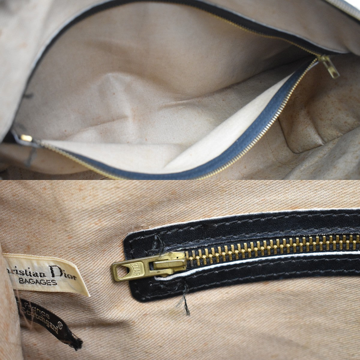 Christian Dior Vintage Trotter Boston Diorissimo Canvas, Navy, Canvas, Handbag