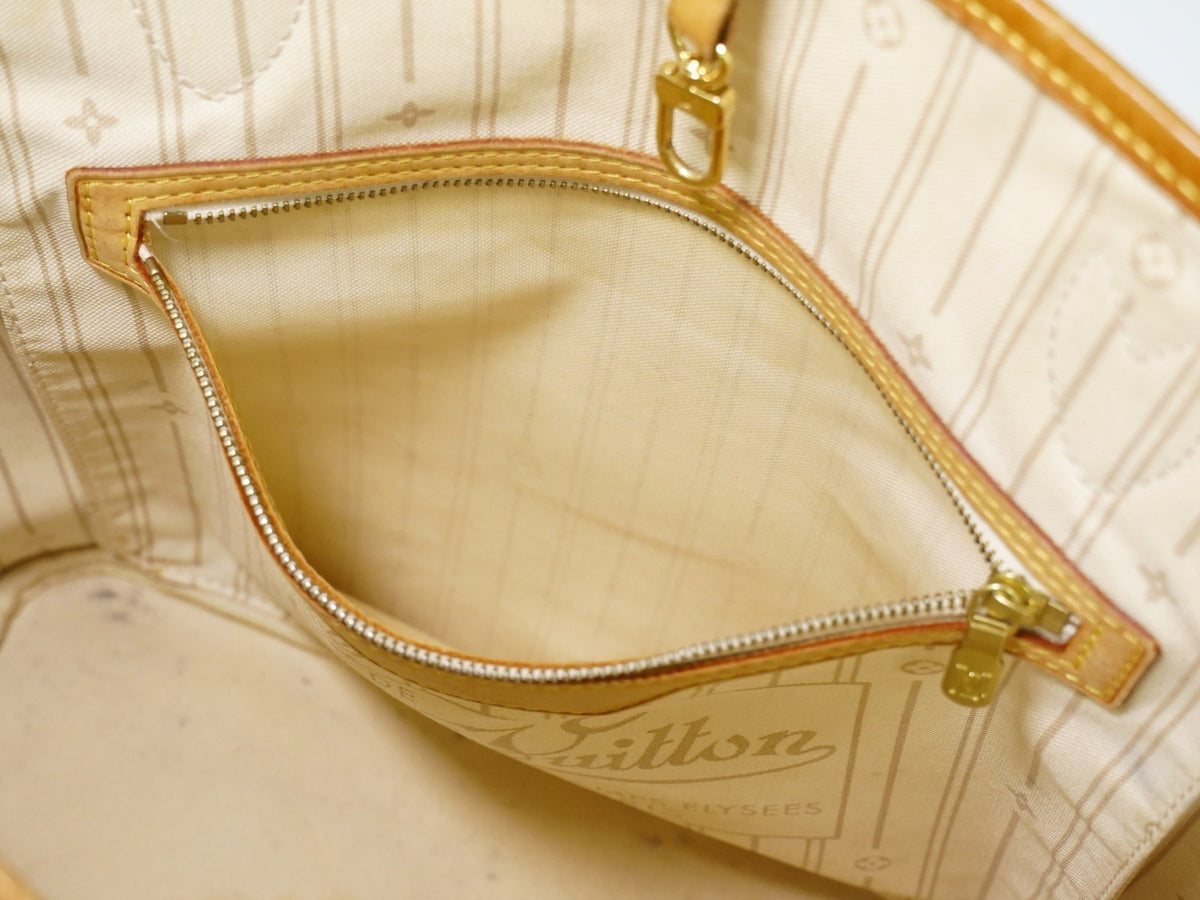Louis Vuitton Neverfull Damier, White, Canvas, Tote Bag