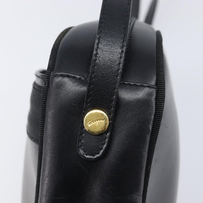 Salvatore Ferragamo Vara Bow Camera Leather, Black, Leather, Shoulder Bag