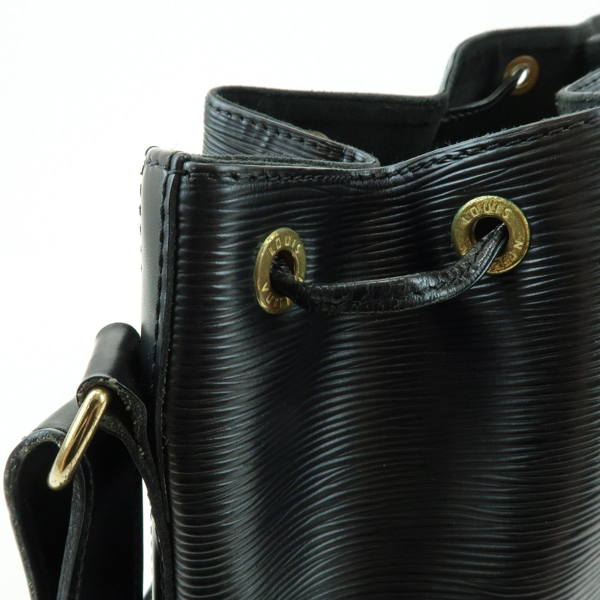 Louis Vuitton Petit Noe Epi Leather, Black, Leather, Handbag