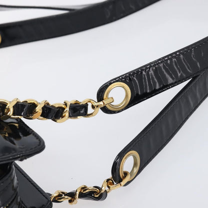 Chanel Coco Mark Patent Leather, Black, Patent Leather, Shoulder Bag