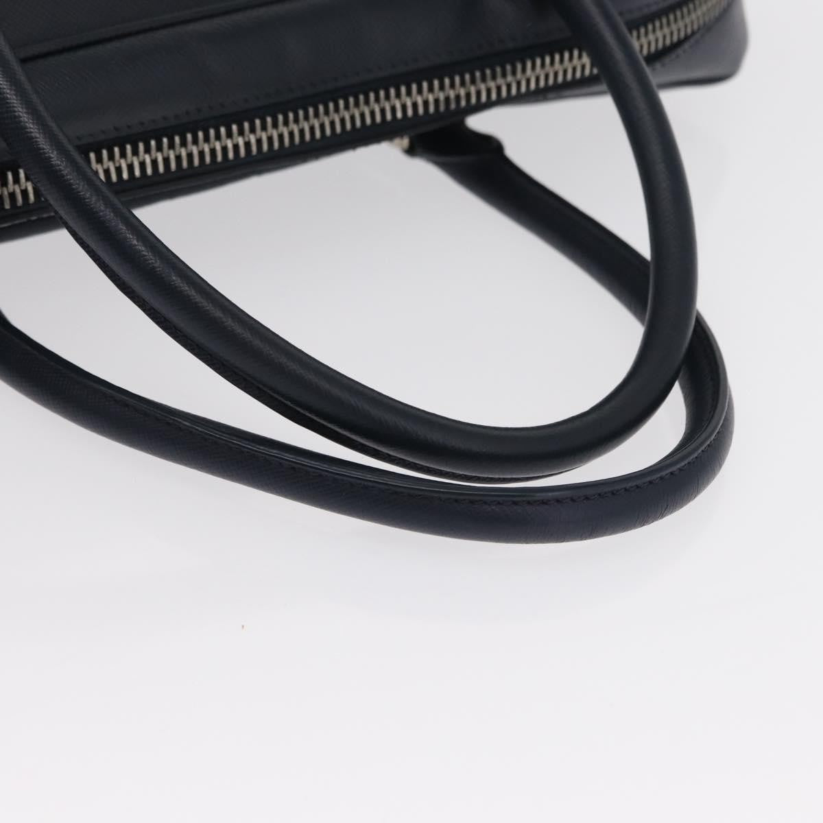 Prada Convertible Zip Around Saffiano Leather, Navy, Leather, Briefcase