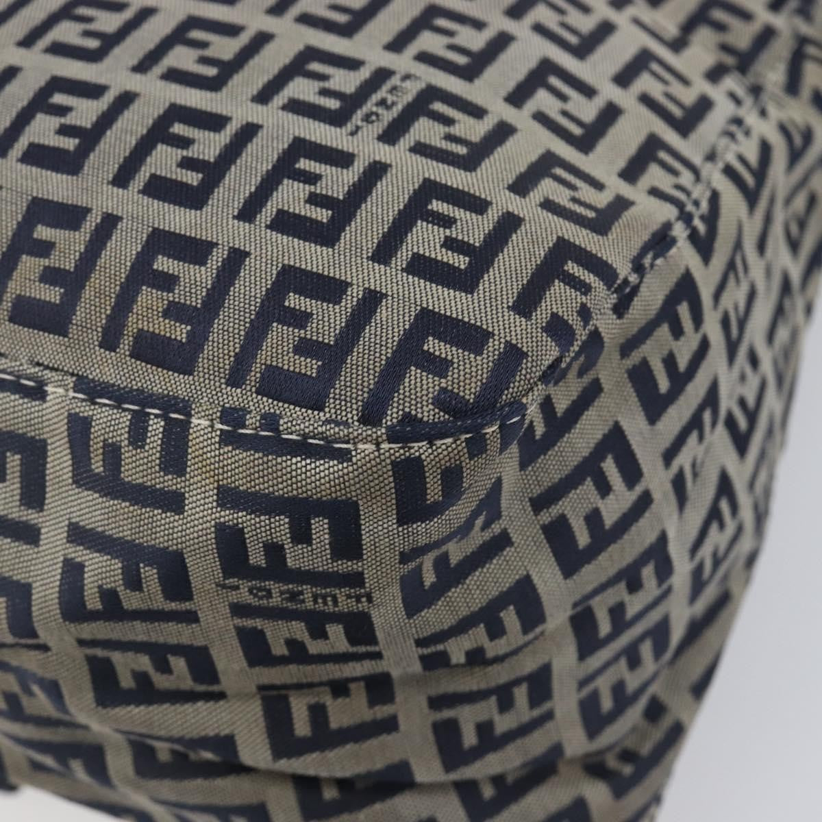 Fendi Zucchino Mamma Baguette Canvas, Navy, Canvas, Shoulder Bag
