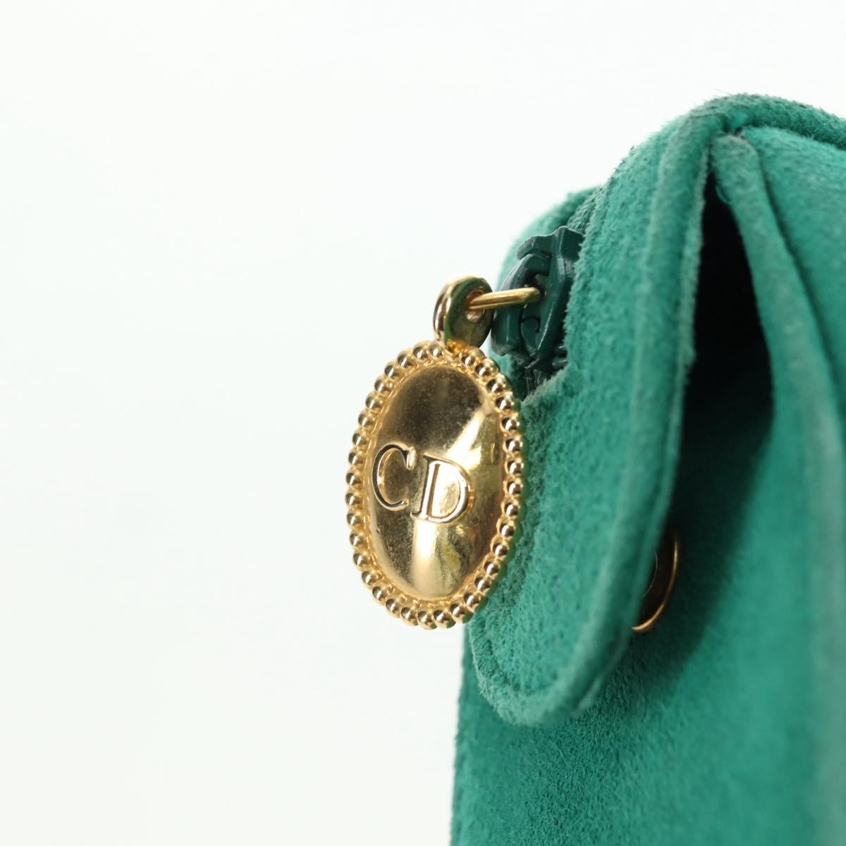 Christian Dior Shoulder Suede, Green, Suede, Shoulder Bag