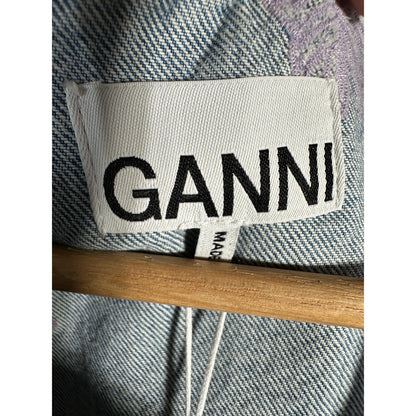 GANNI Embroidered Denim Crop Top