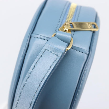 Celine Triomphe Oval Leather, Blue, Leather, Crossbody Bag