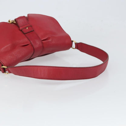 Salvatore Ferragamo Gancini Leather, Red, Leather, Shoulder Bag
