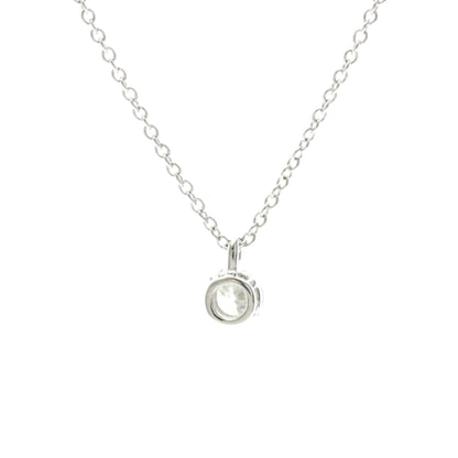 Tiffany & Co. Solitaire Pendant Platinum with Emerald Cut Diamond, Silver, Platinum, Necklace