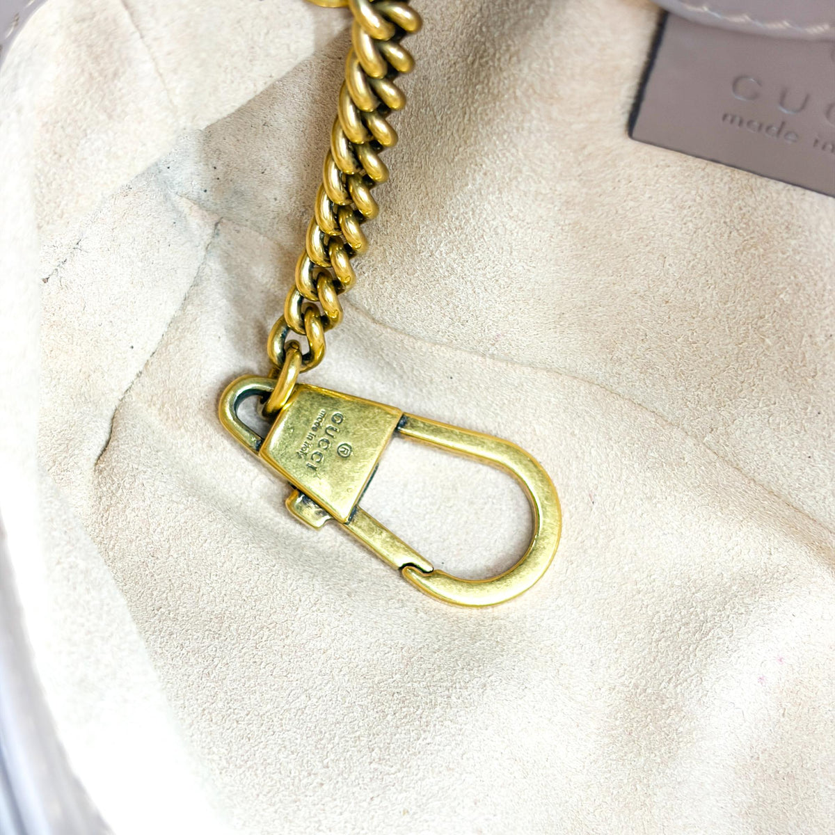 Gucci GG Marmont Flap Matelasse Leather, Beige, Leather, Handbag