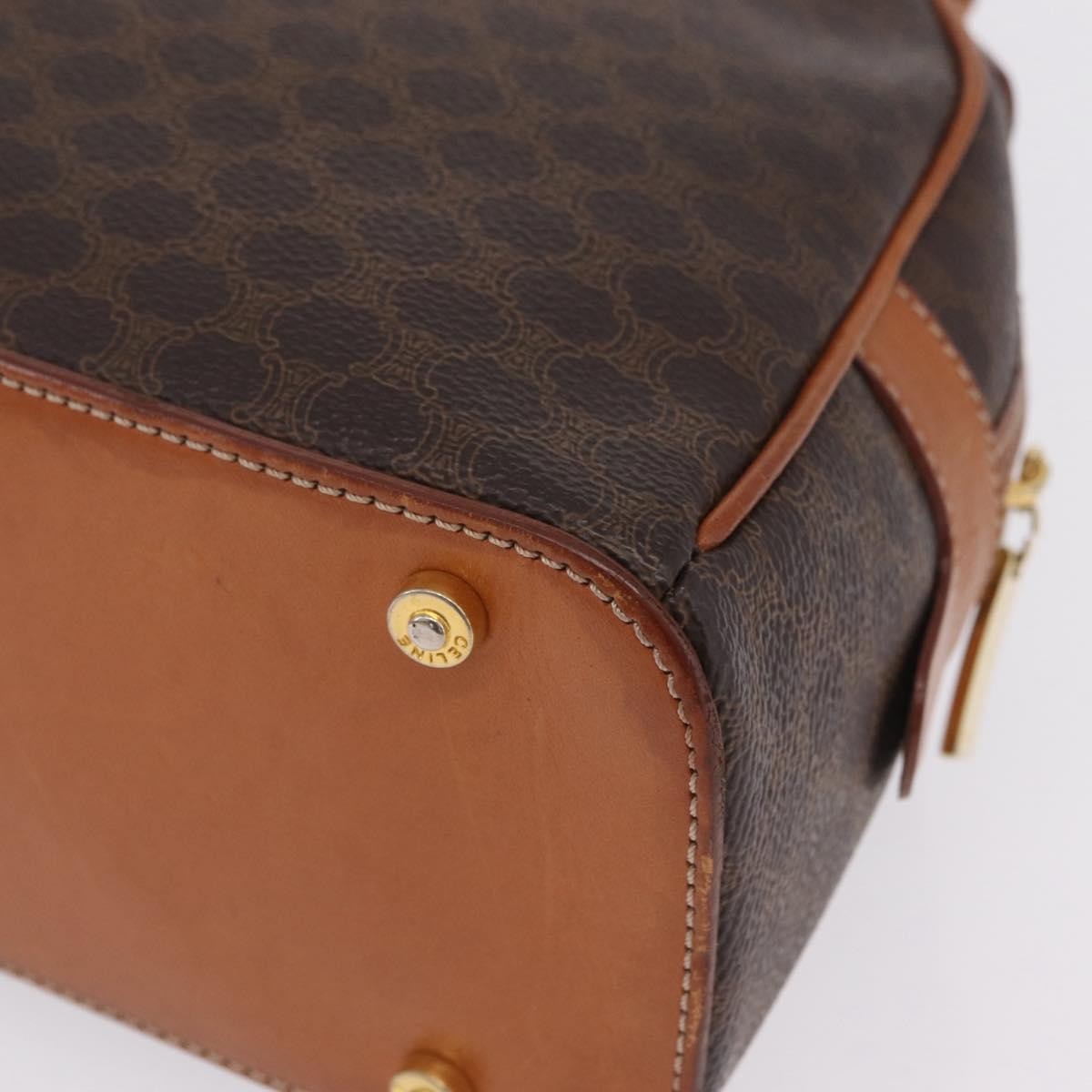Celine Vintage Handbag Toile Céline, Brown, Canvas, Handbag
