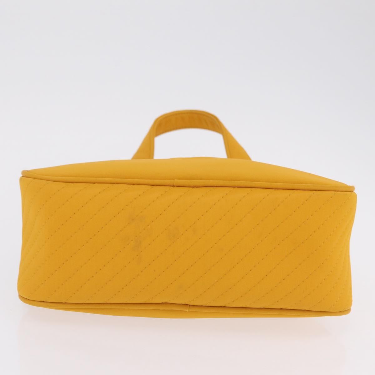 Saint Laurent Vintage Quilted Top Handle Bag Nylon, Yellow, Nylon, Handbag