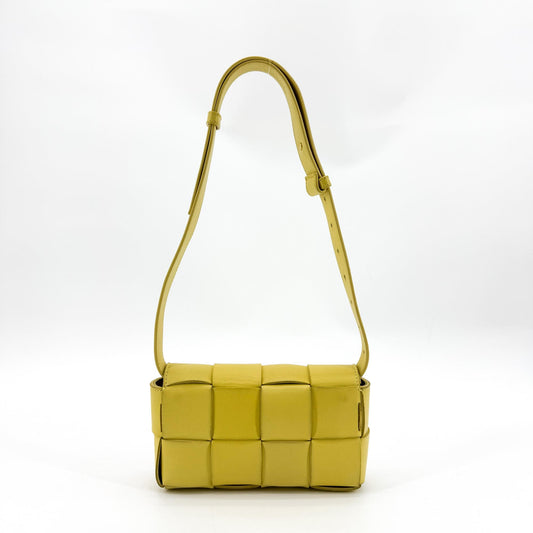 Bottega Veneta Cassette Belt Maxi Intrecciato Leather, Yellow, Leather, Clutch