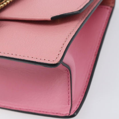 Miu Miu Madras Crystal Flap Leather, Pink, Leather, Crossbody Bag