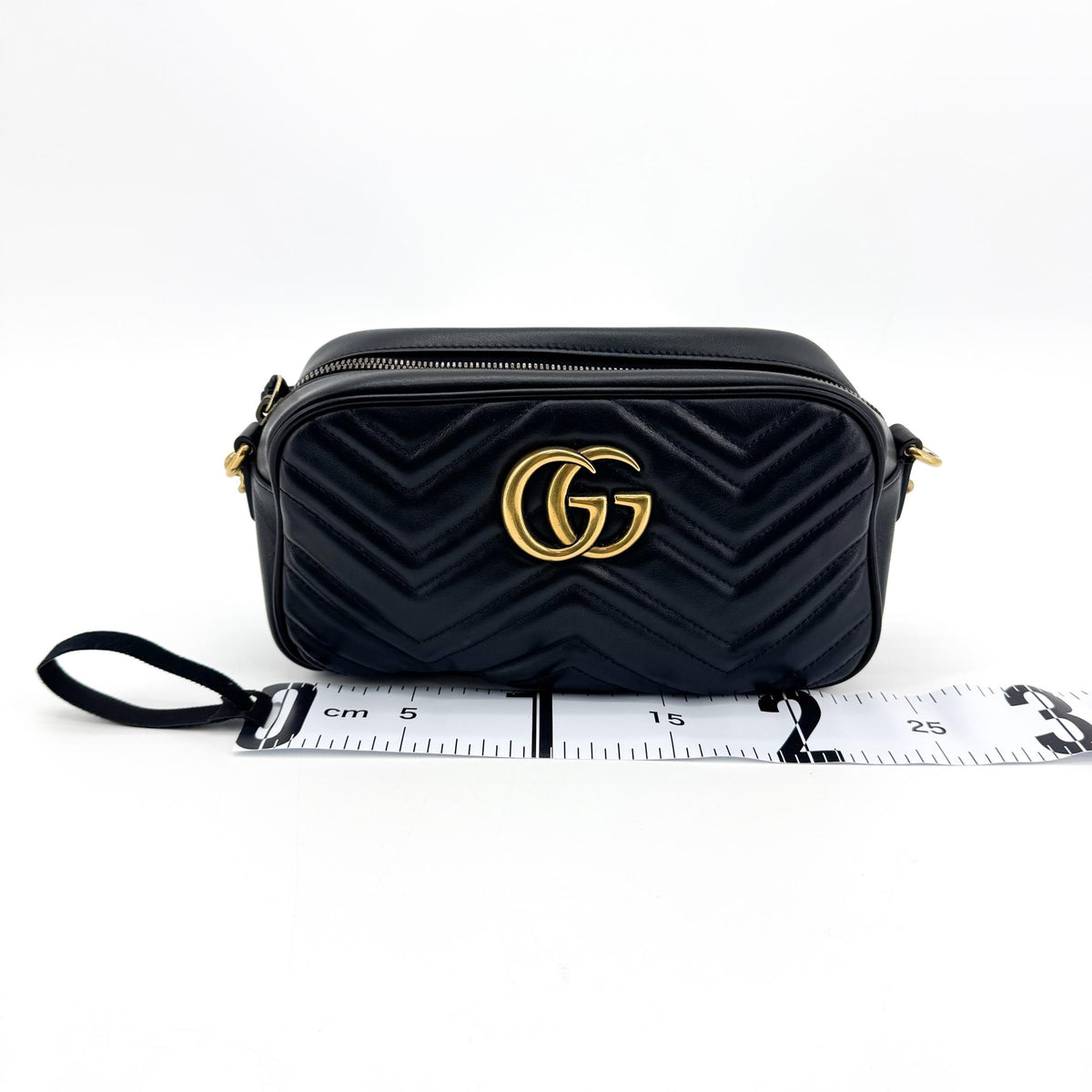 Gucci GG Marmont Matelasse Leather, Black, Leather, Shoulder Bag