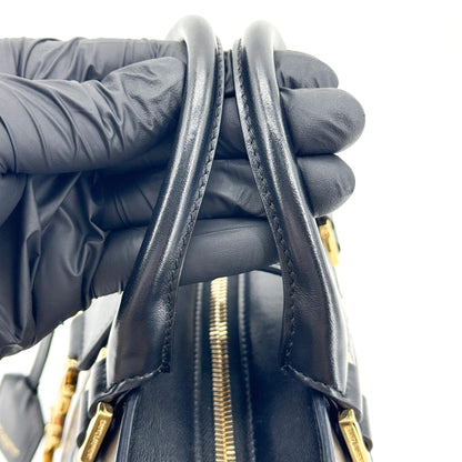 Saint Laurent Convertible Monogram Cabas Leather, Black, Leather, Tote Bag
