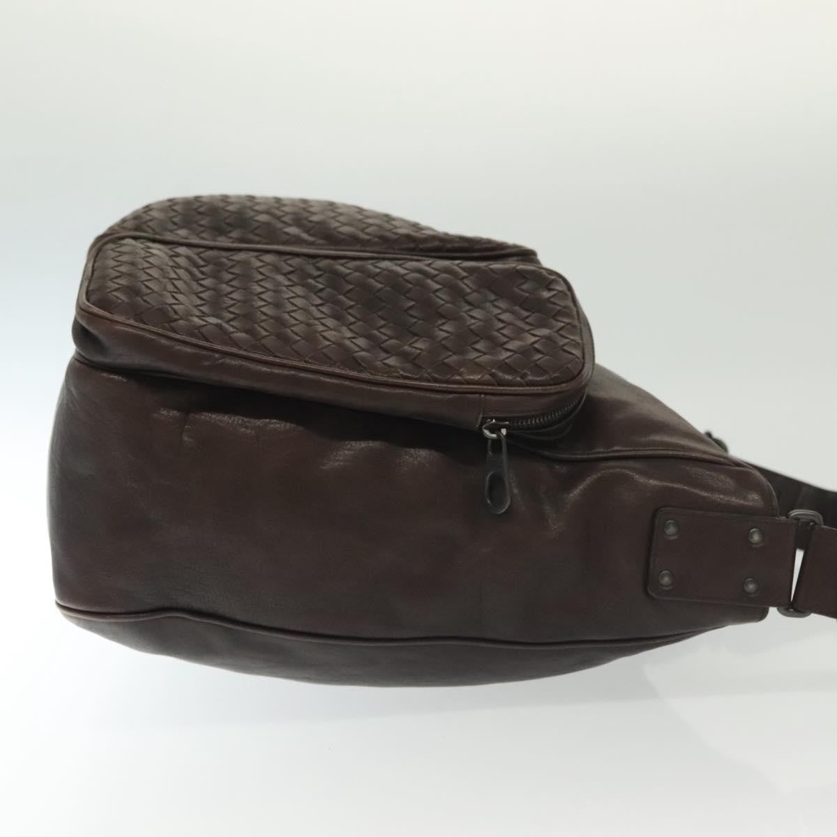 Bottega Veneta Intrecciato Shoulder Leather, Brown, Leather, Shoulder Bag