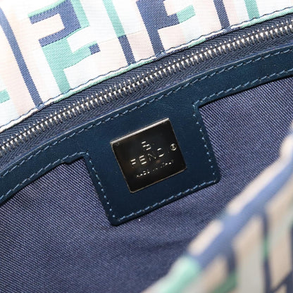 Fendi Logo Zucca Nylon, Green, Nylon, Tote Bag