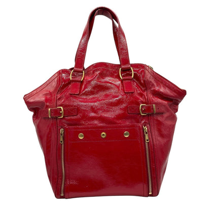 Saint Laurent Downtown Handbag Patent, RED, LEATHER, Handbag