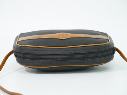 Christian Dior CD Shoulder bag Canvas and Leather, Navy, Canvas, Shoulder Bag