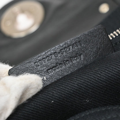 Saint Laurent Muse Two Leather, Black, Leather, Handbag