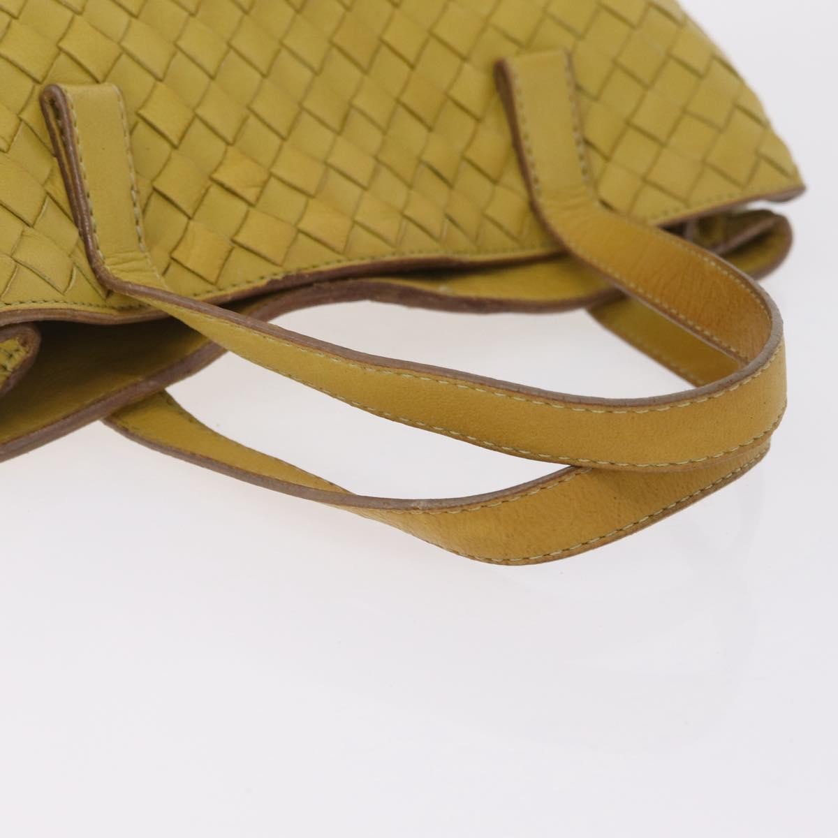 Bottega Veneta Belted Intrecciato Nappa, Yellow, Leather, Tote Bag