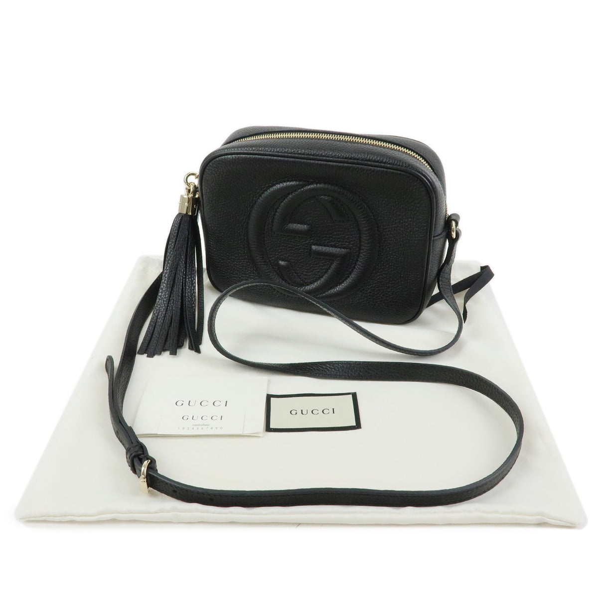 Gucci Soho Disco Leather, Black, Leather, Crossbody Bag