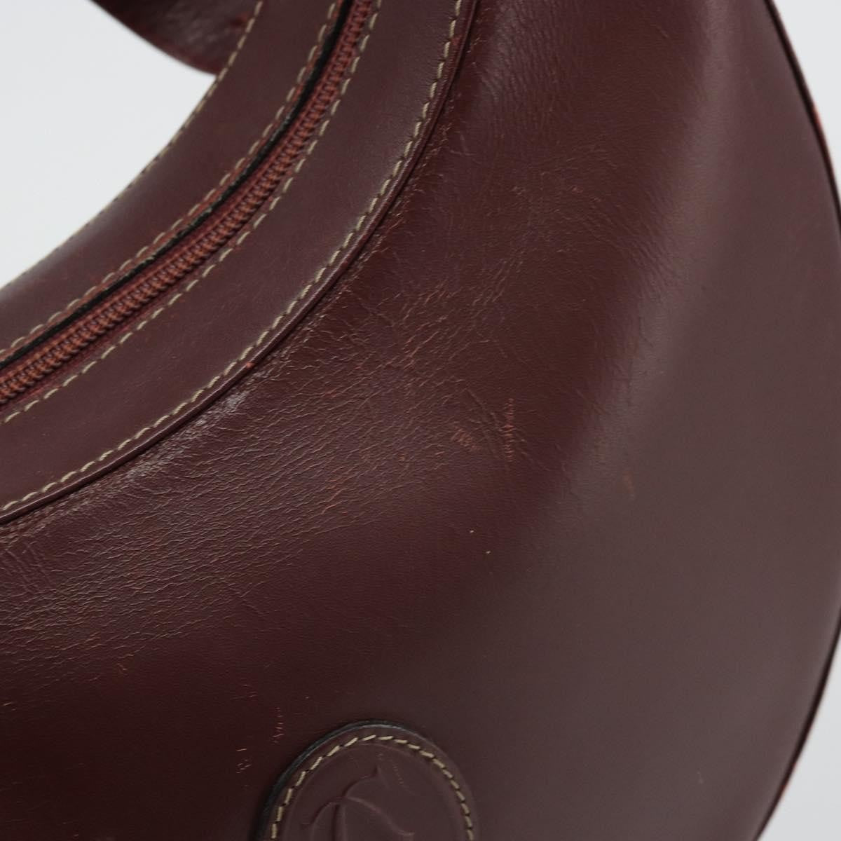 Cartier Vintage must de Cartier Leather, Burgundy, Leather, Shoulder Bag