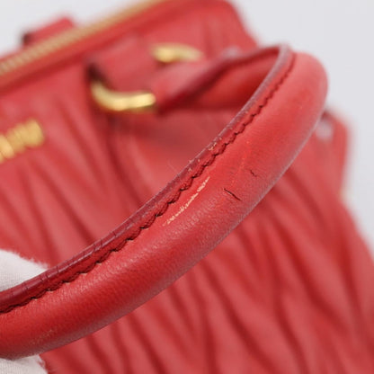 Miu Miu Madras Bowler Matelasse Leather, Red, Leather, Handbag
