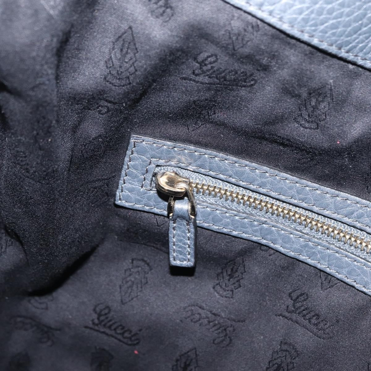 Gucci Heritage Web Hobo Leather, Gray, Leather, Shoulder Bag