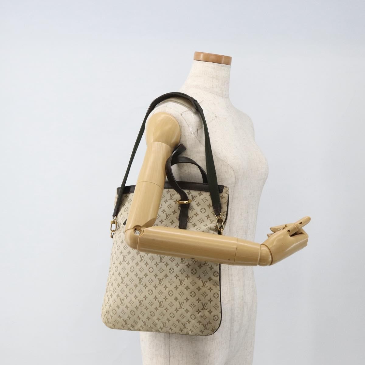 Louis Vuitton Francoise Mini lin, Khaki, Canvas, Tote Bag