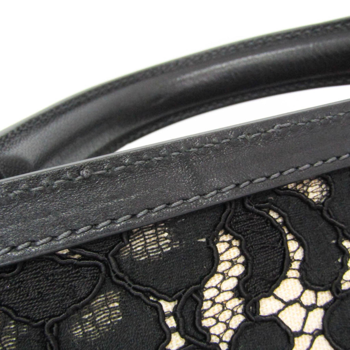 Dolce & Gabbana Miss Sicily Floral Lace, Black, Cotton, Handbag
