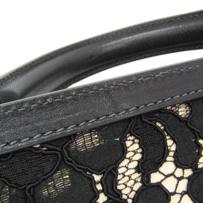 Dolce & Gabbana Miss Sicily Floral Lace, Black, Cotton, Handbag