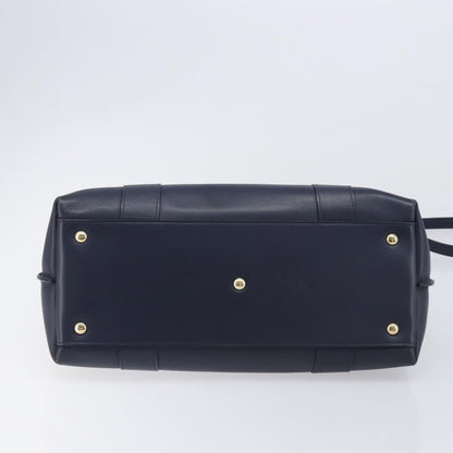 Salvatore Ferragamo Vintage Gancini Top Handle Leather, Navy, Leather, Handbag