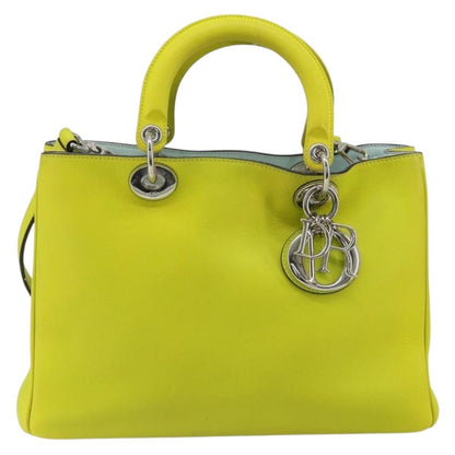 Christian Dior Diorissimo Tote Smooth Calfskin, Yellow, Leather, Handbag