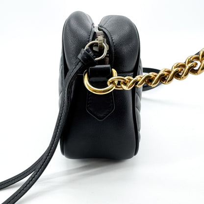 Gucci GG Marmont Matelasse Leather, Black, Leather, Shoulder Bag